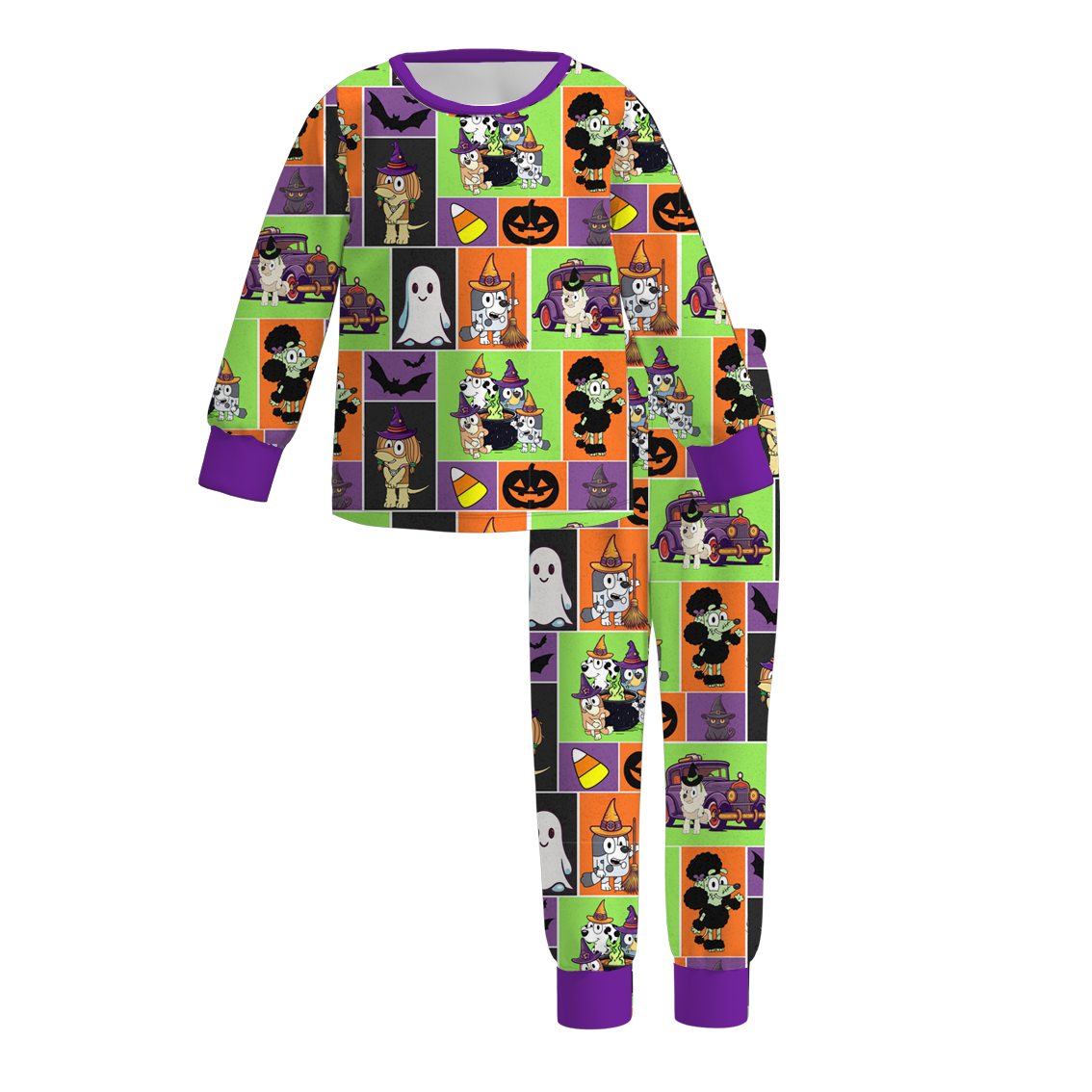 （Pre Order）Girls Halloween Cartoon Print Pajamas