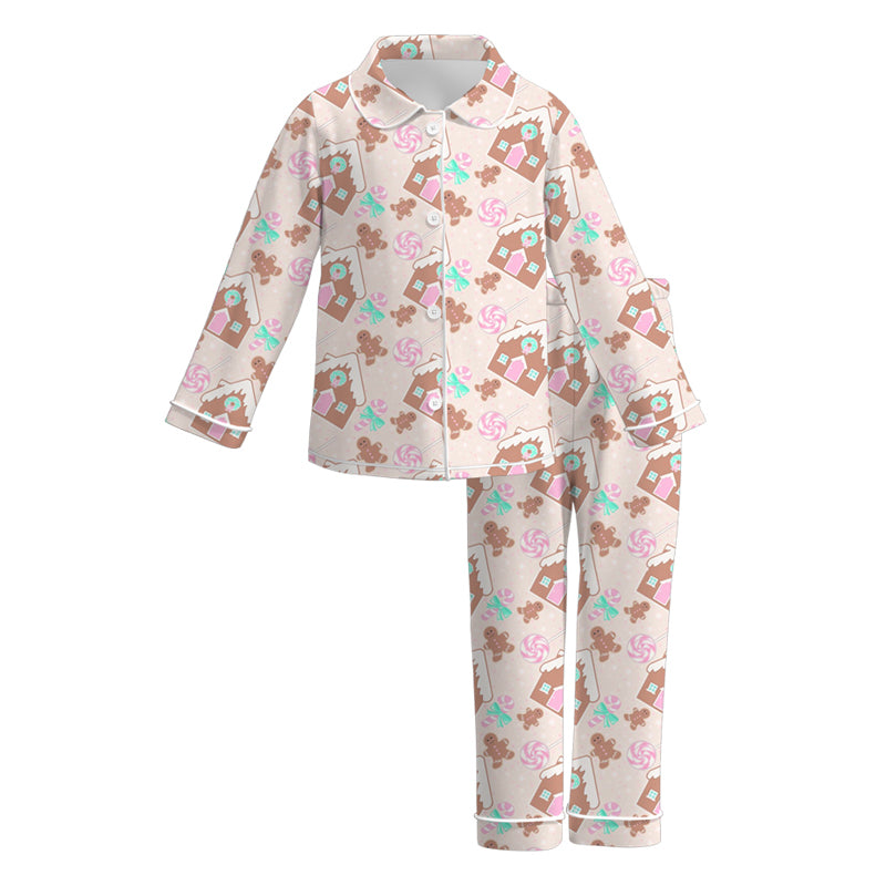 （Pre Order）Girls Fall Cartoon Print Pajamas