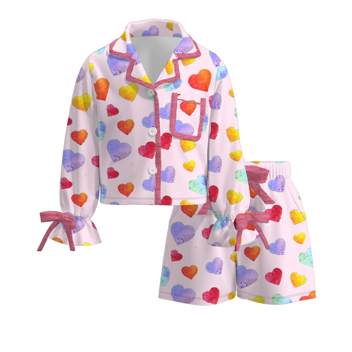 （Pre Order）Girls Valentine's Day Print Pajamas