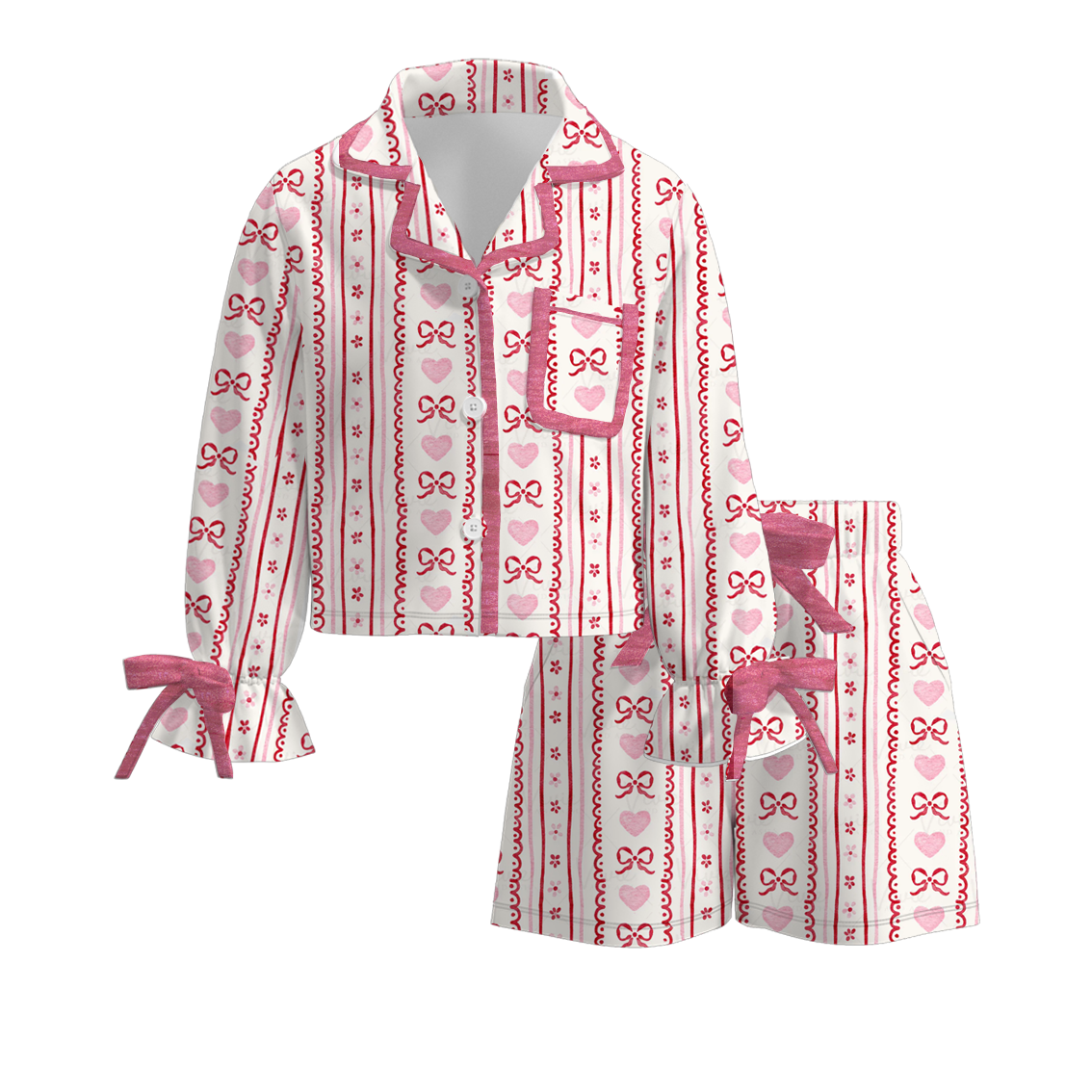 （Pre Order）Girls Valentine's Day Print Pajamas