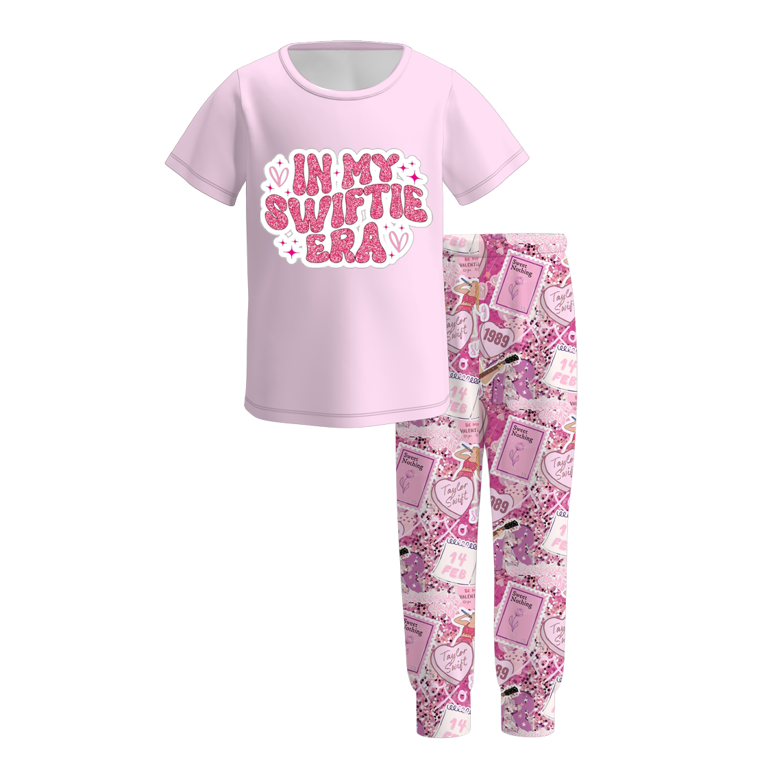 （Pre Order）Girls TS Print Milk Silk Pajamas