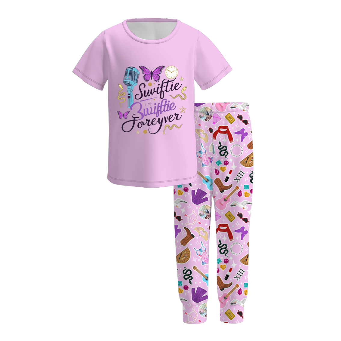 （Pre Order）Girls TS Print Milk Silk Pajamas