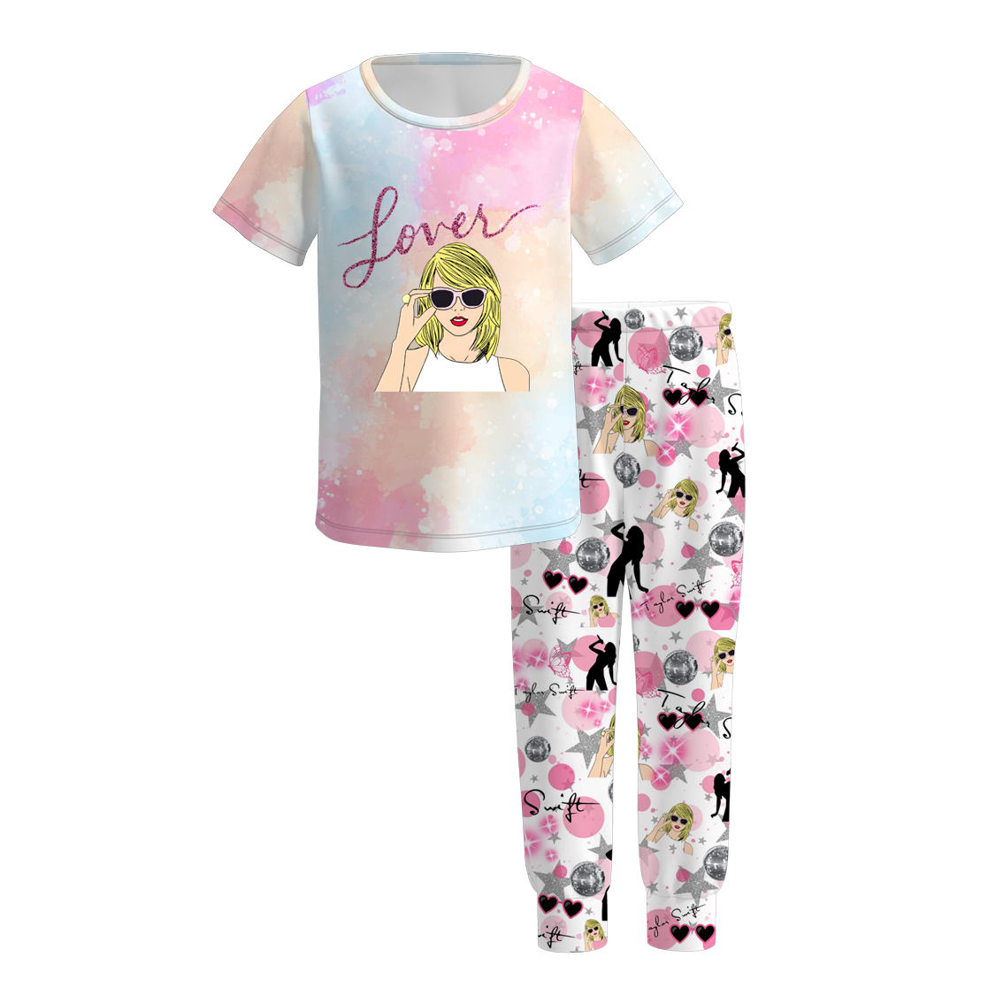 （Pre Order）Girls TS Print Milk Silk Pajamas