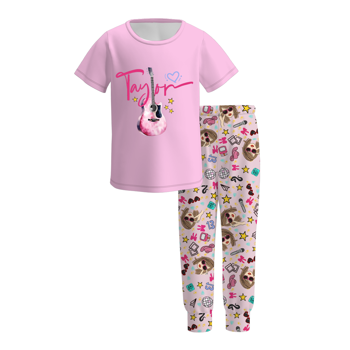 （Pre Order）Girls TS Print Milk Silk Pajamas