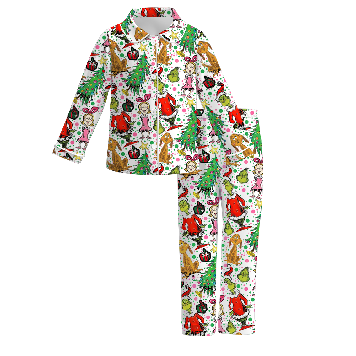 （Pre Order）Girls Christmas Print Pajamas