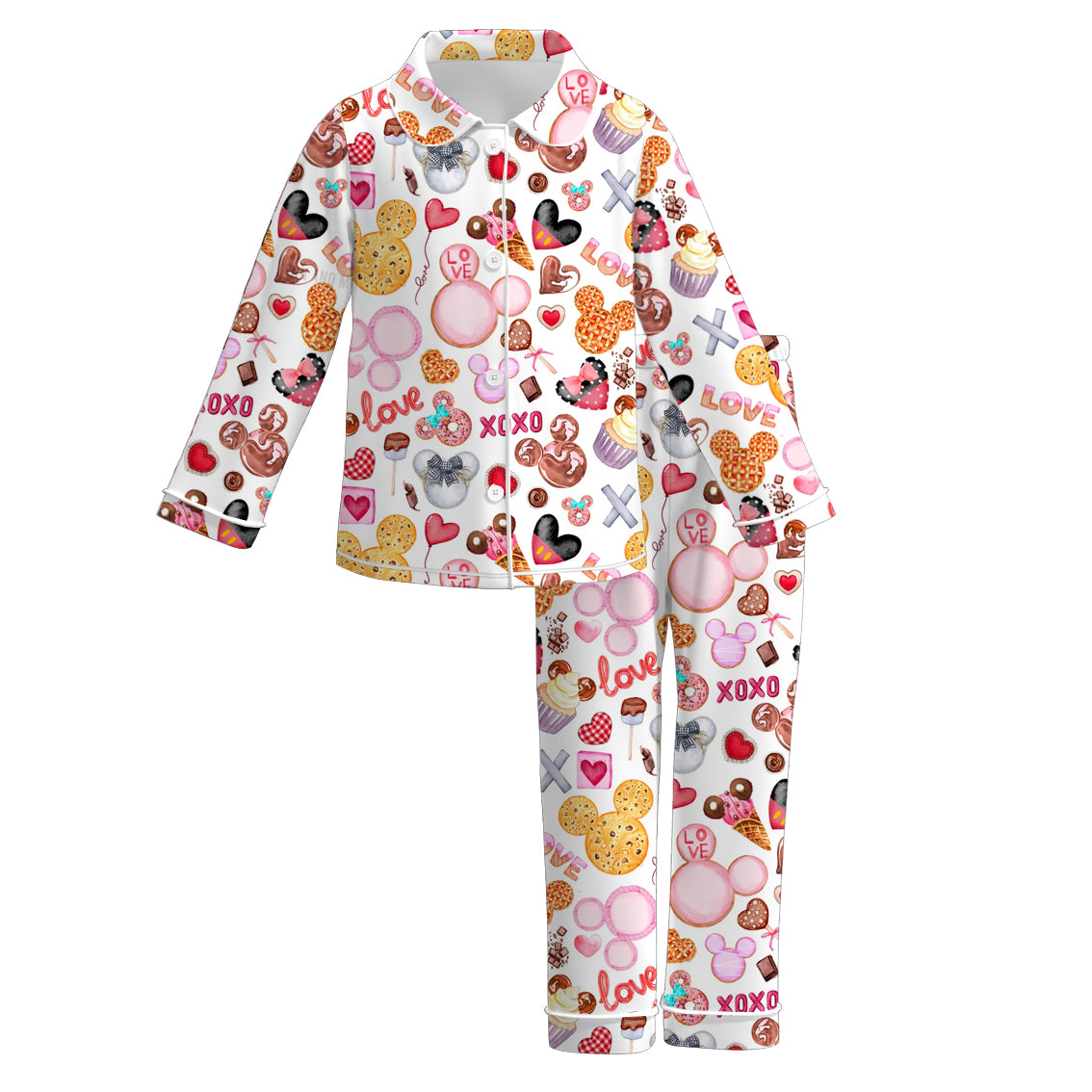 （Pre Order）Girls Valentine's Day Print Pajamas