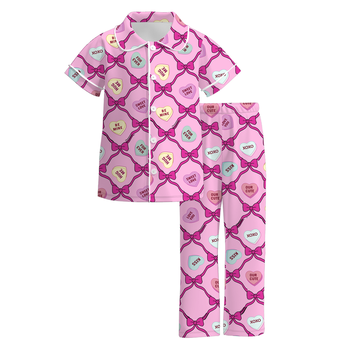 （Pre Order）Girls Valentine's Day Print Pajamas