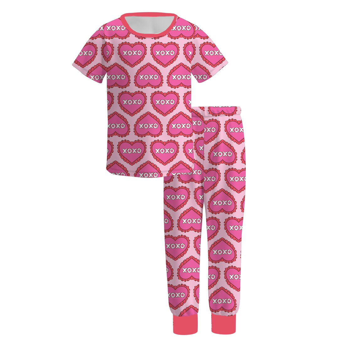 （Pre Order）Girls Valentine's Day Print Pajamas