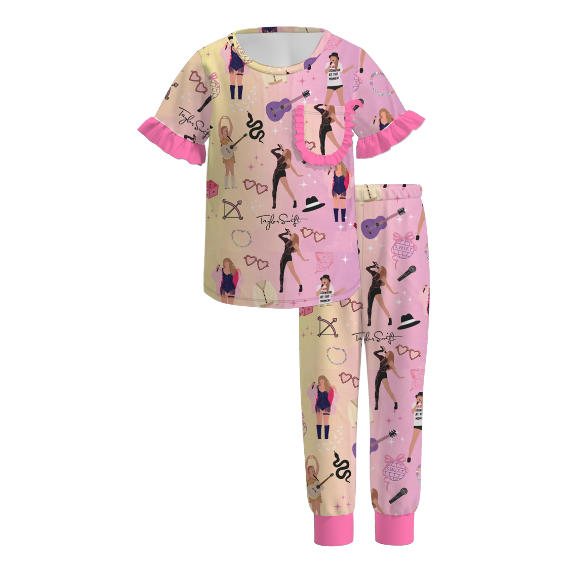 （Pre Order）Girls Spring and Summer TS Print Pajamas