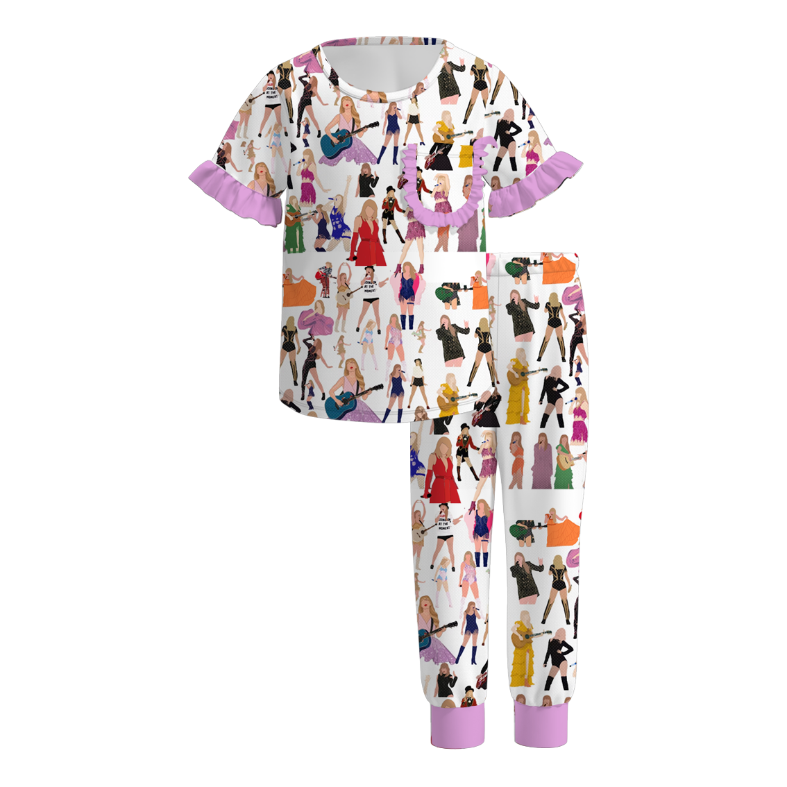 （Pre Order）Girls Spring and Summer TS Print Pajamas