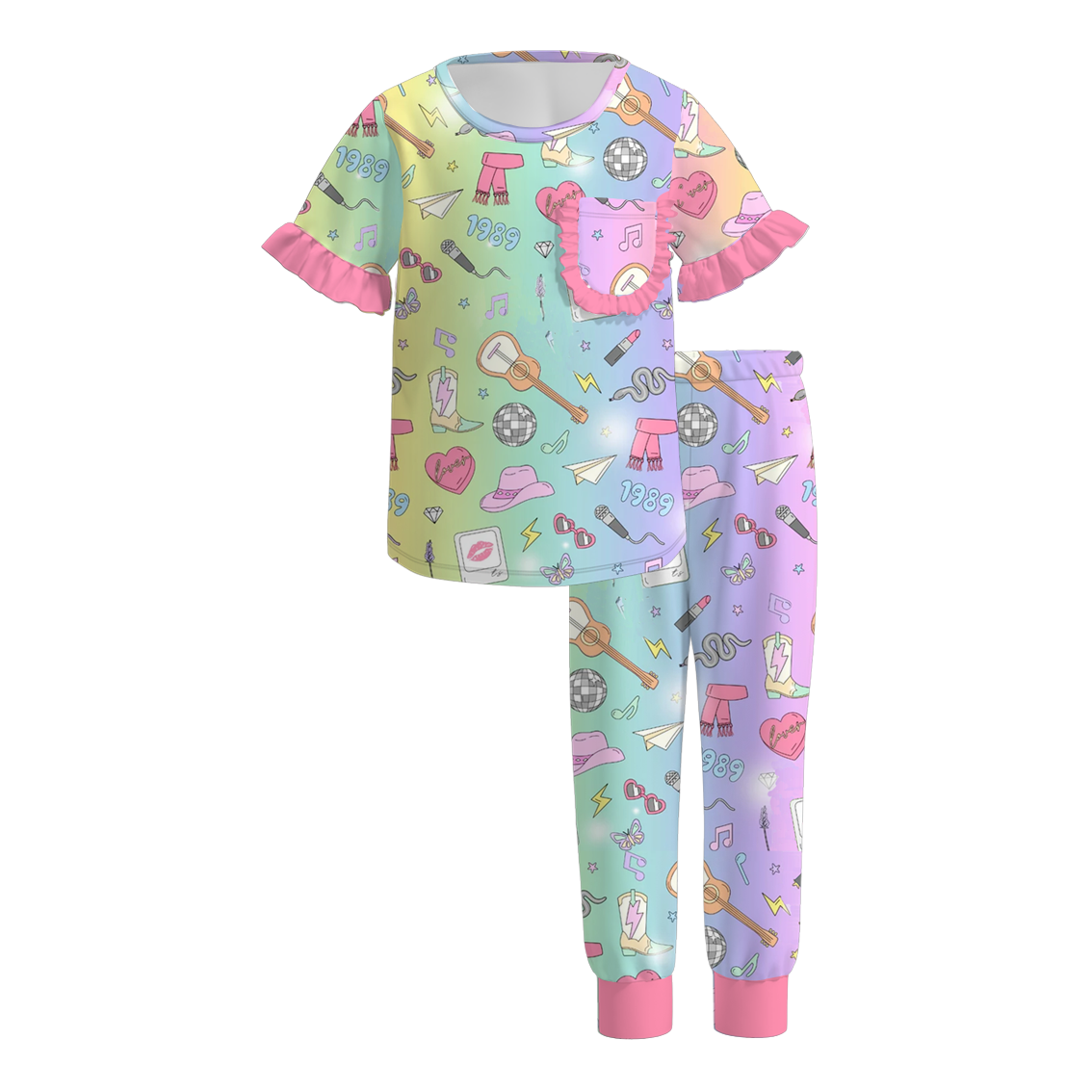 （Pre Order）Girls Spring and Summer TS Print Pajamas