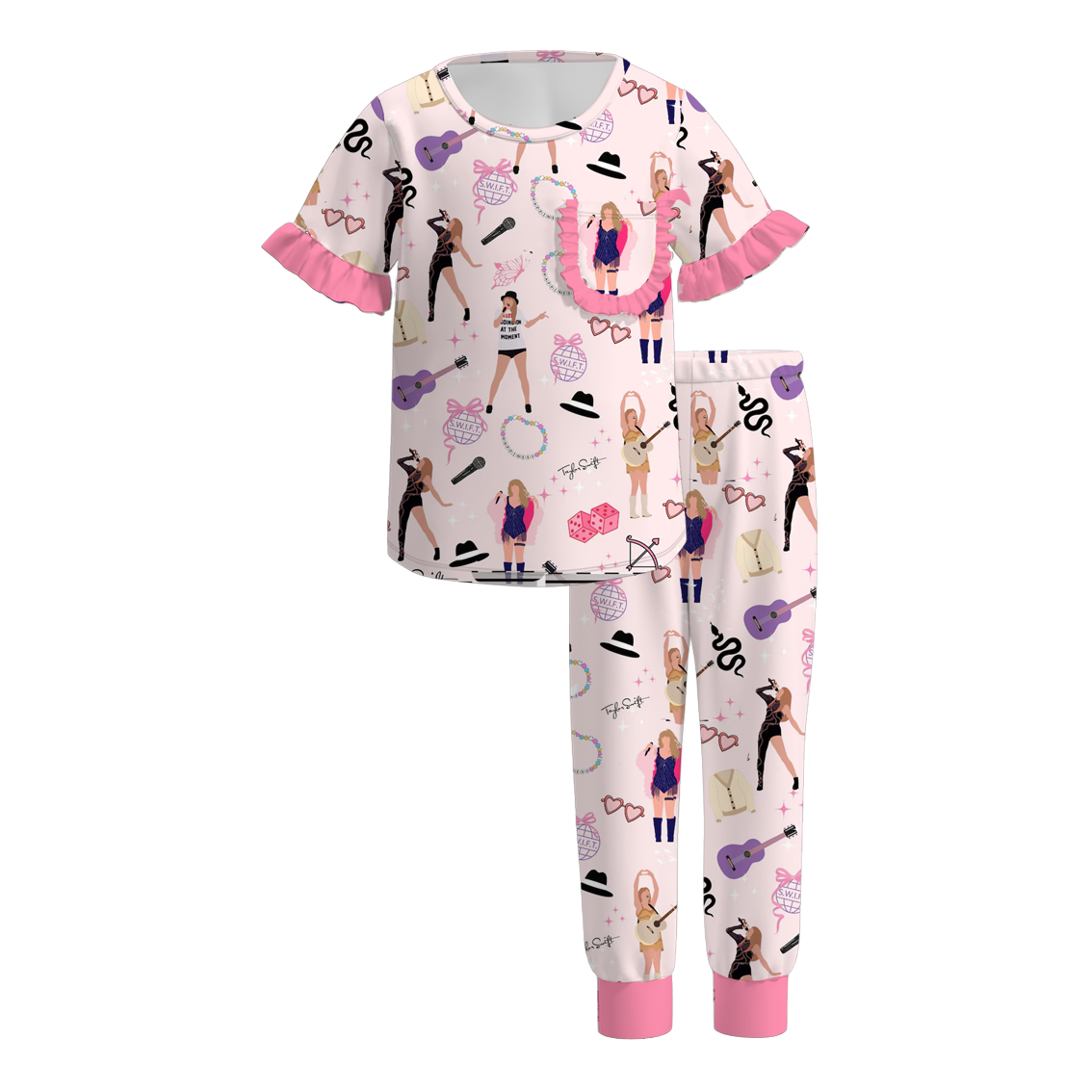 （Pre Order）Girls Spring and Summer TS Print Pajamas