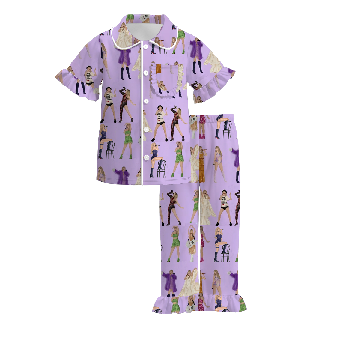 （Pre Order）Girls Spring and Summer TS Print Pajamas