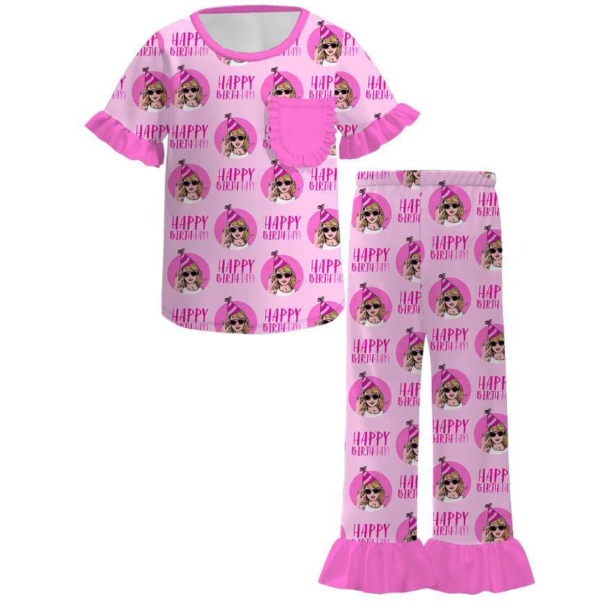 （Pre Order）Girls Spring and Summer TS Print Pajamas