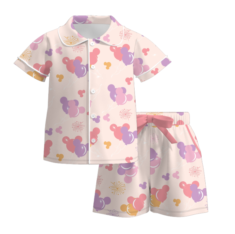 （Pre Order）Girls Spring and Summer Birthday Print Pajamas