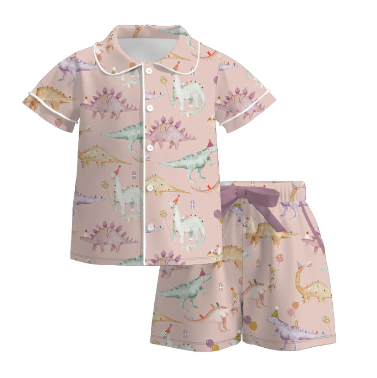 （Pre Order）Girls Spring and Summer Birthday Print Pajamas