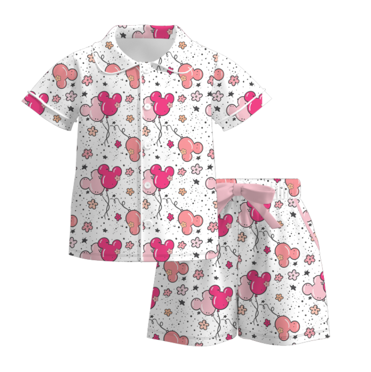 （Pre Order）Girls Spring and Summer Birthday Print Pajamas