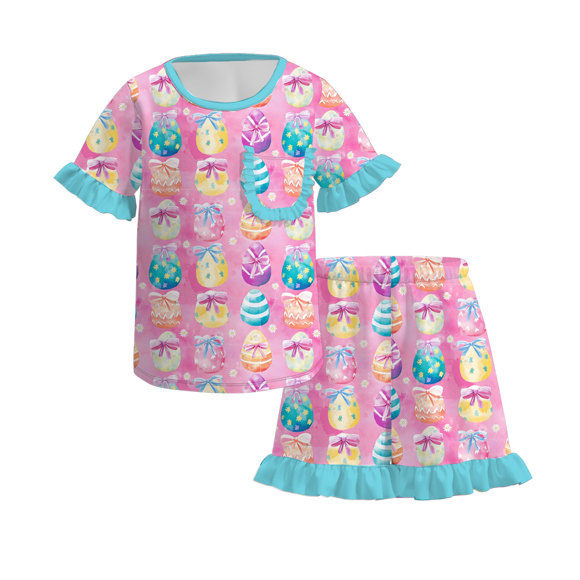 （Pre Order）Girls Easter Bunny Print Pajamas