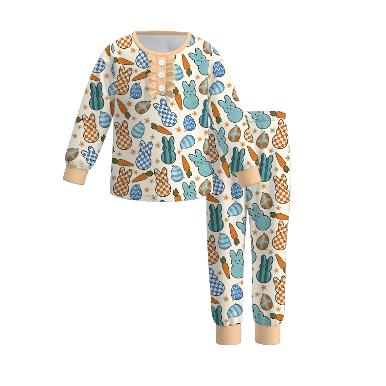 （Pre Order）Mommy and Me Easter Bunny Print Pajamas