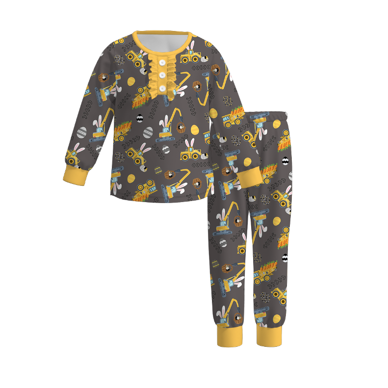 （Pre Order）Mommy and Me Easter Bunny Print Pajamas