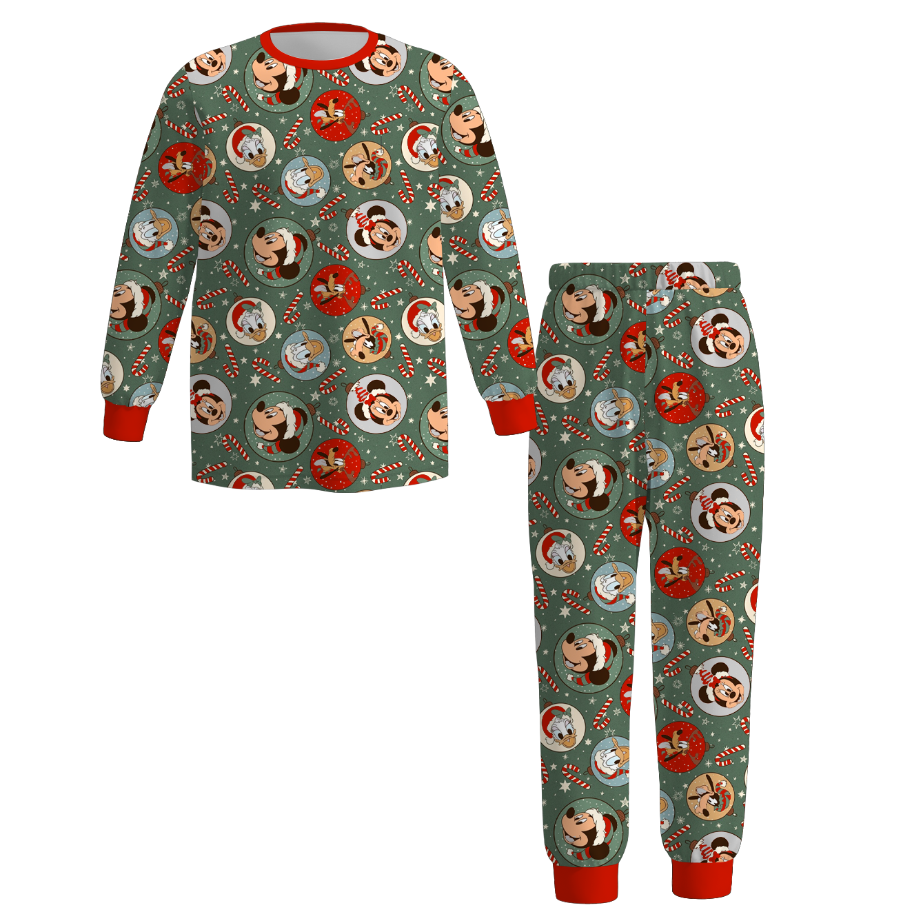 （Pre Order）Adults Unisex Christmas Cartoon Print Pajamas