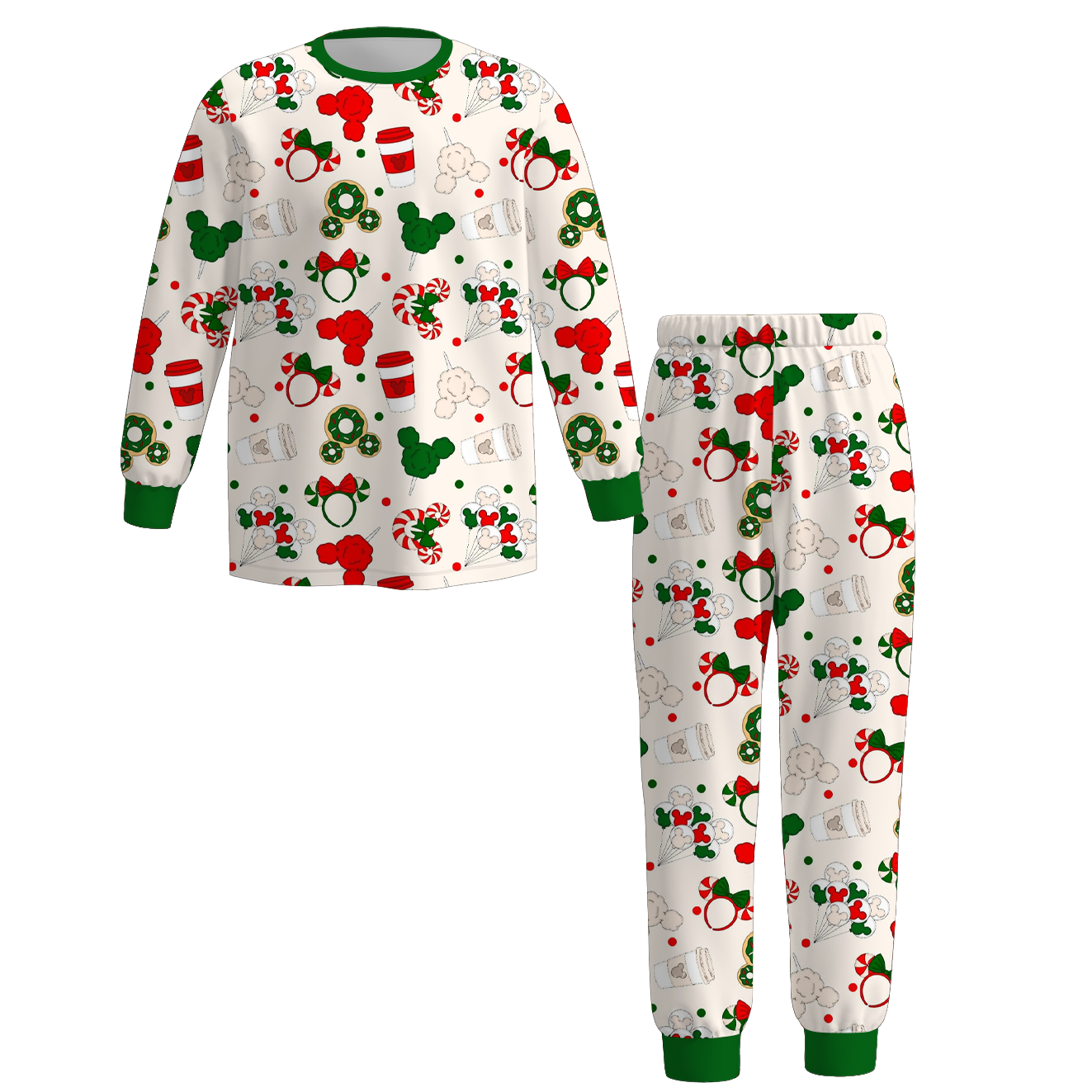 （Pre Order）Adults Unisex Christmas Cartoon Print Pajamas