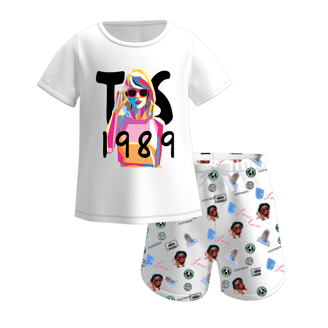 （Pre Order）TS Print Mommy and Me Short Set Pajamas Loungewear