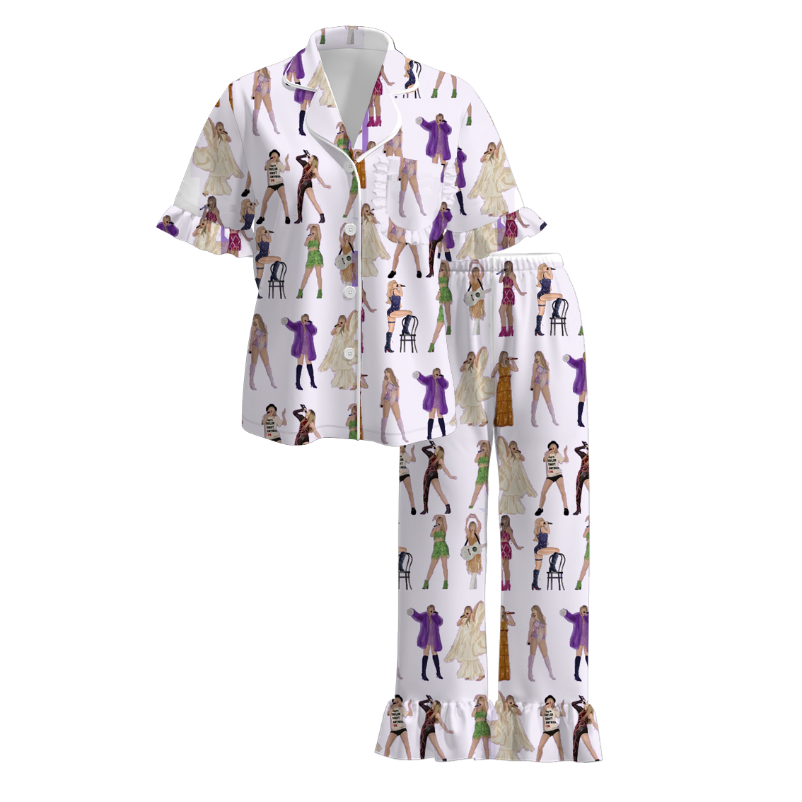 （Pre Order）Adults Spring and Summer TS Print Pajamas