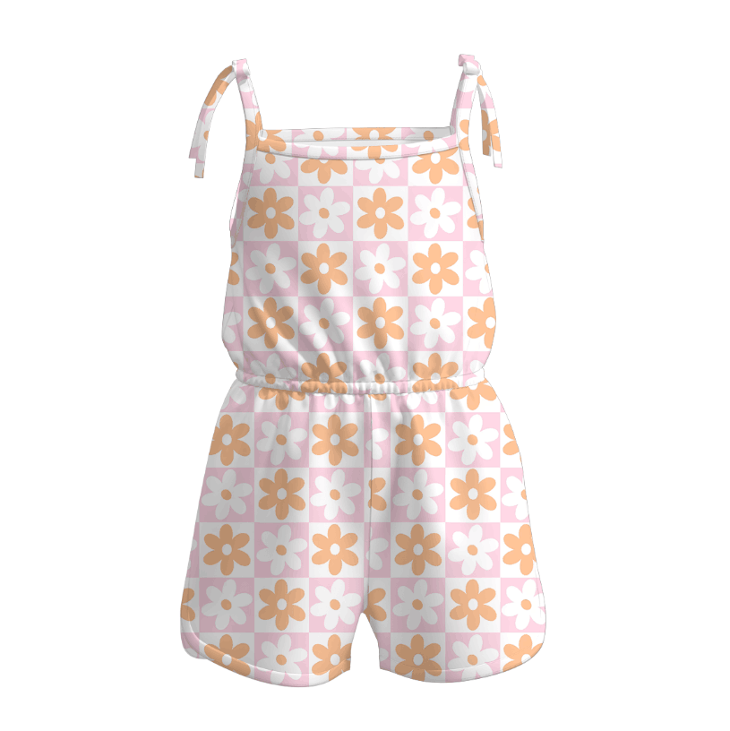 （Pre Order）Girls Lemon Flower Ballet Print Jumpsuit