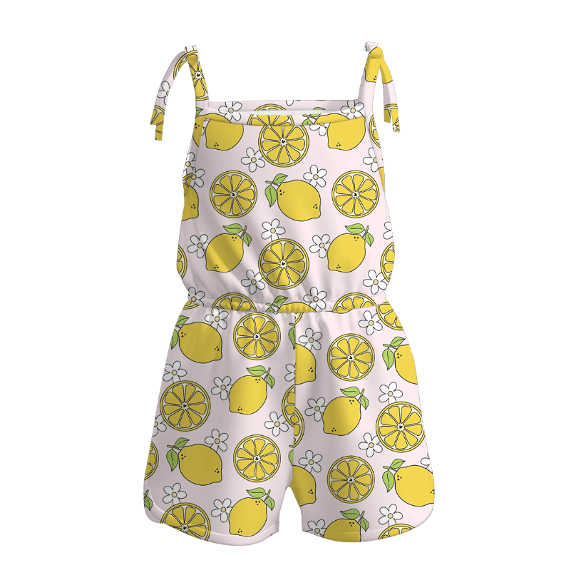 （Pre Order）Girls Lemon Flower Ballet Print Jumpsuit