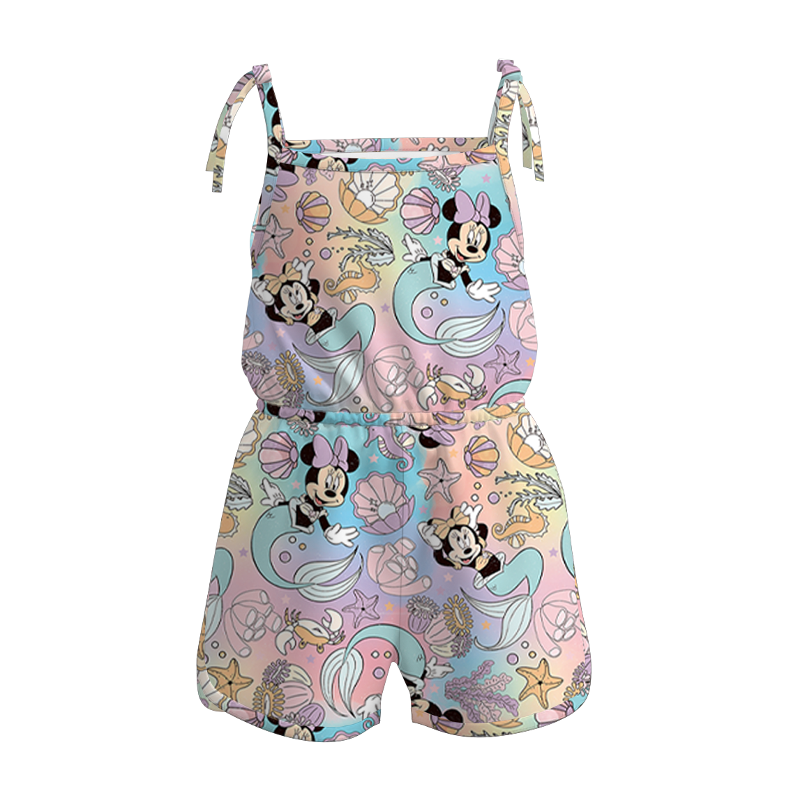 (Pre Order)Bamboo Summer Baby Girls' Cartoon Printed Sleeveless Jumpsuit