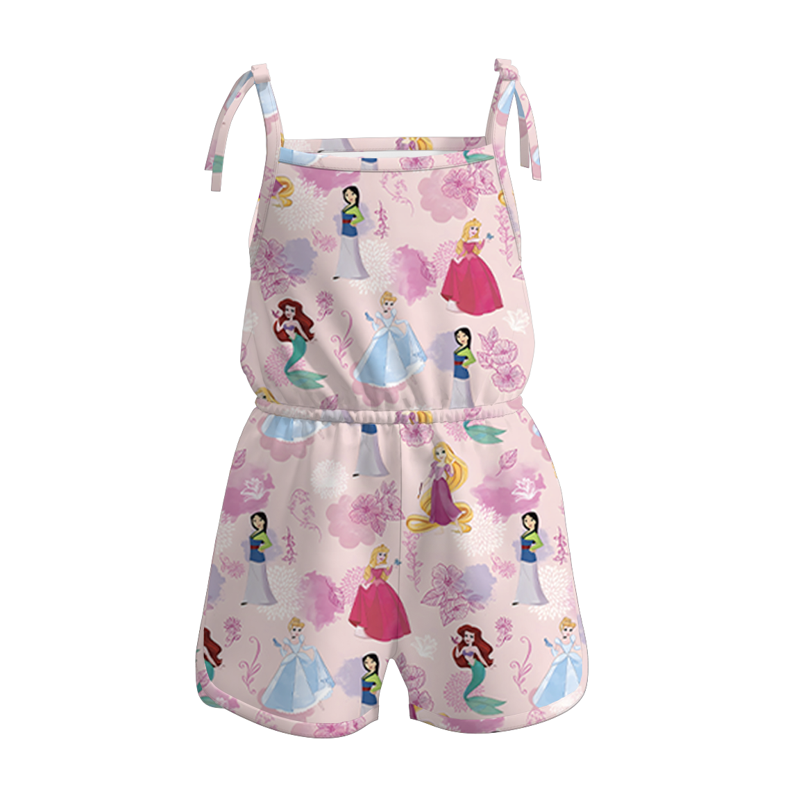 (Pre Order)Bamboo Summer Baby Girls' Cartoon Printed Sleeveless Jumpsuit