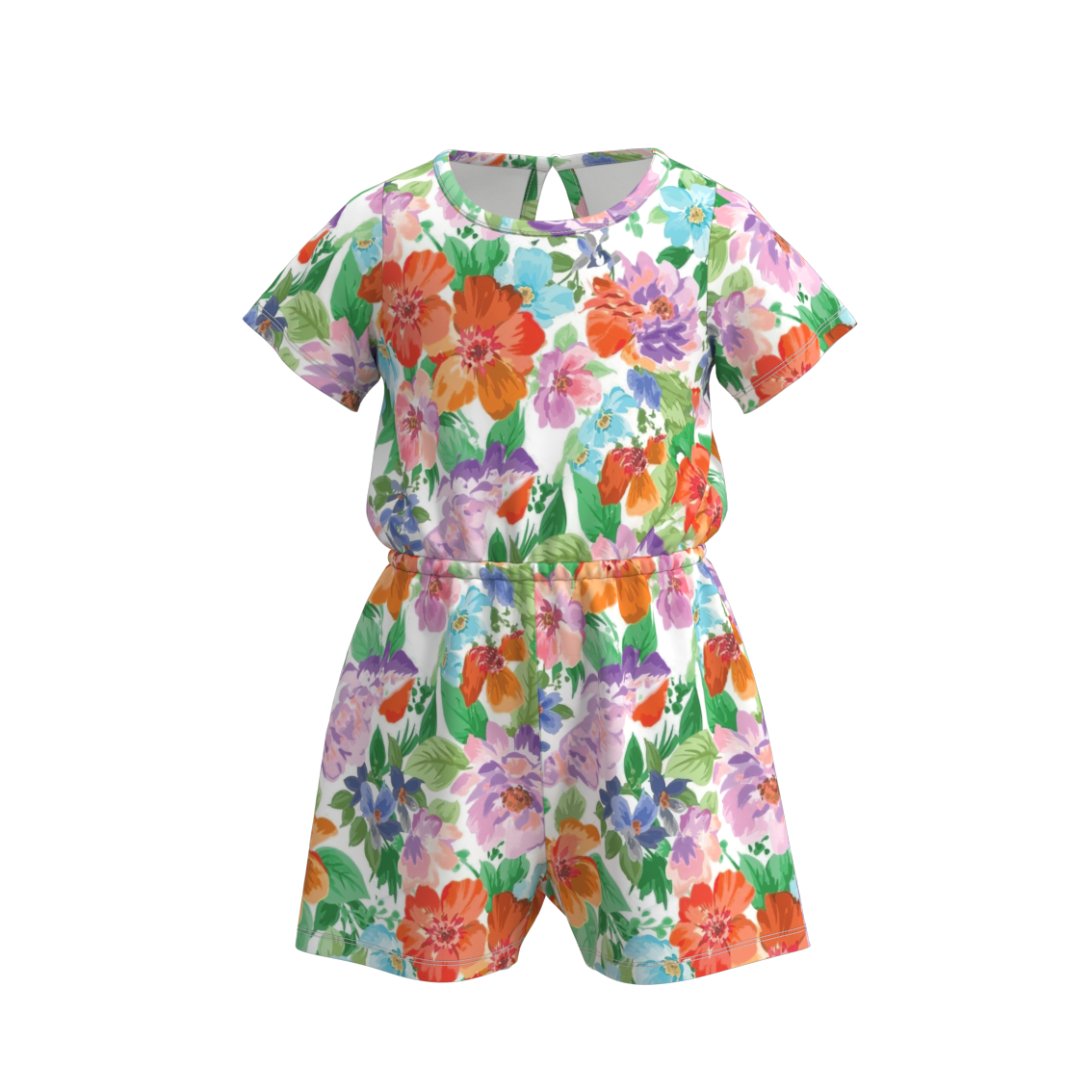 （Pre Order）Summer Girls Floral Print Jumpsuit