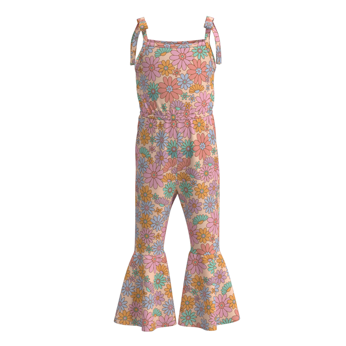 （Pre Order）Summer Girls Floral TS Print Jumpsuit