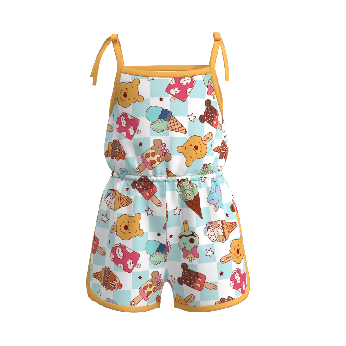 （Pre Order）Girls Summer Ice Cream Print Jumpsuit