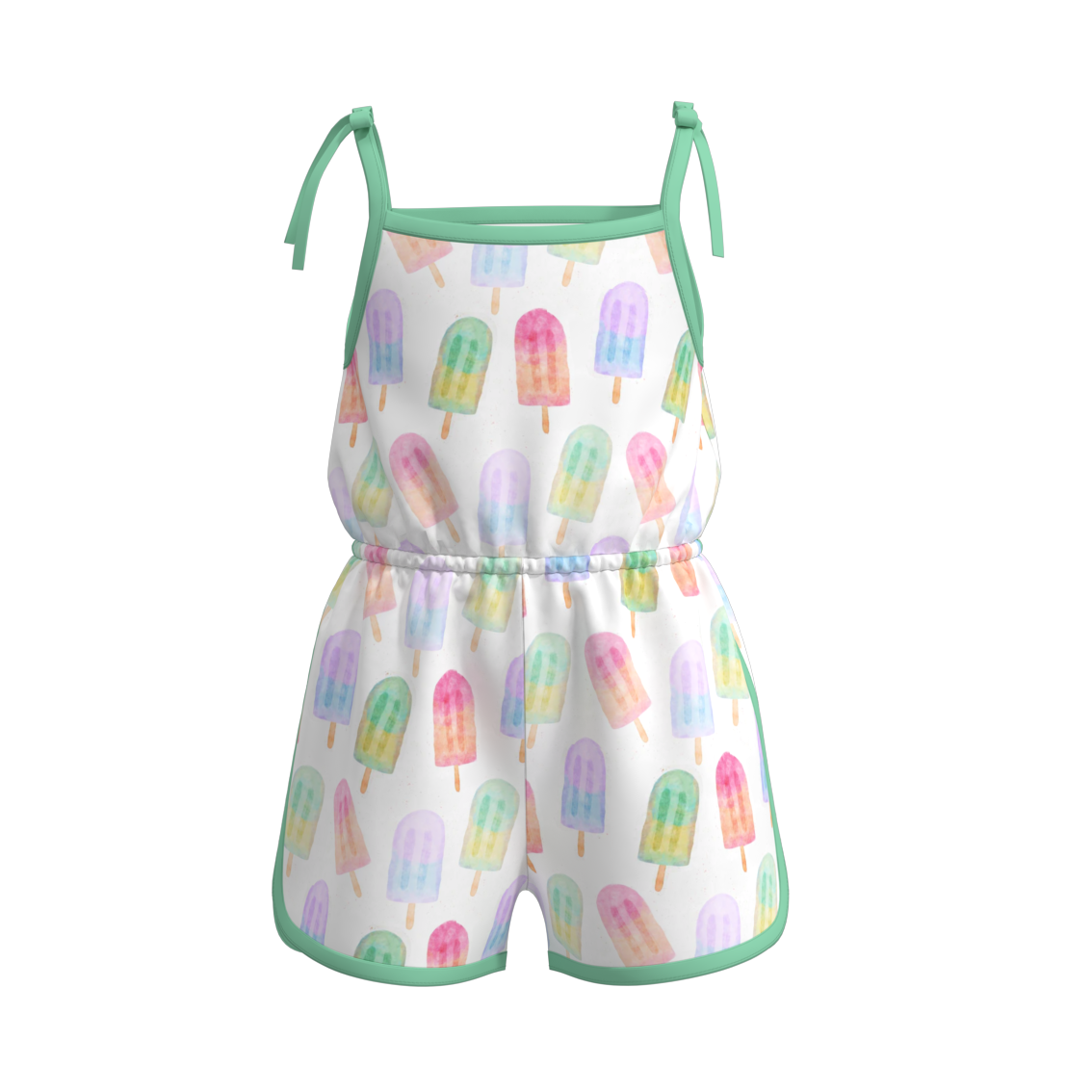 （Pre Order）Girls Summer Ice Cream Print Jumpsuit