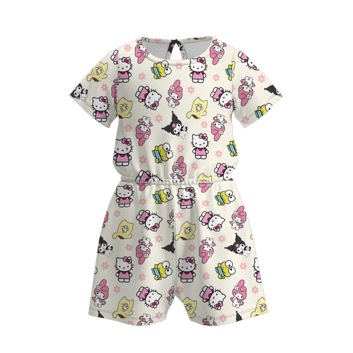 （Pre Order）Girls Summer Cartoon Print Jumpsuit