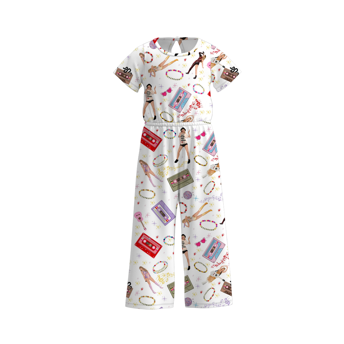 （Pre Order）Girls Summer TS Print Jumpsuit