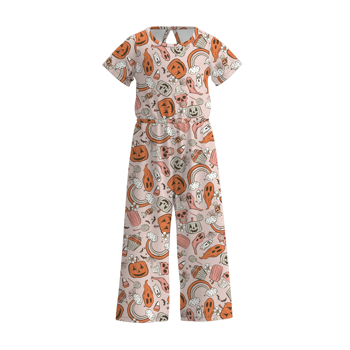 （Pre Order）Girls Halloween Print Jumpsuit