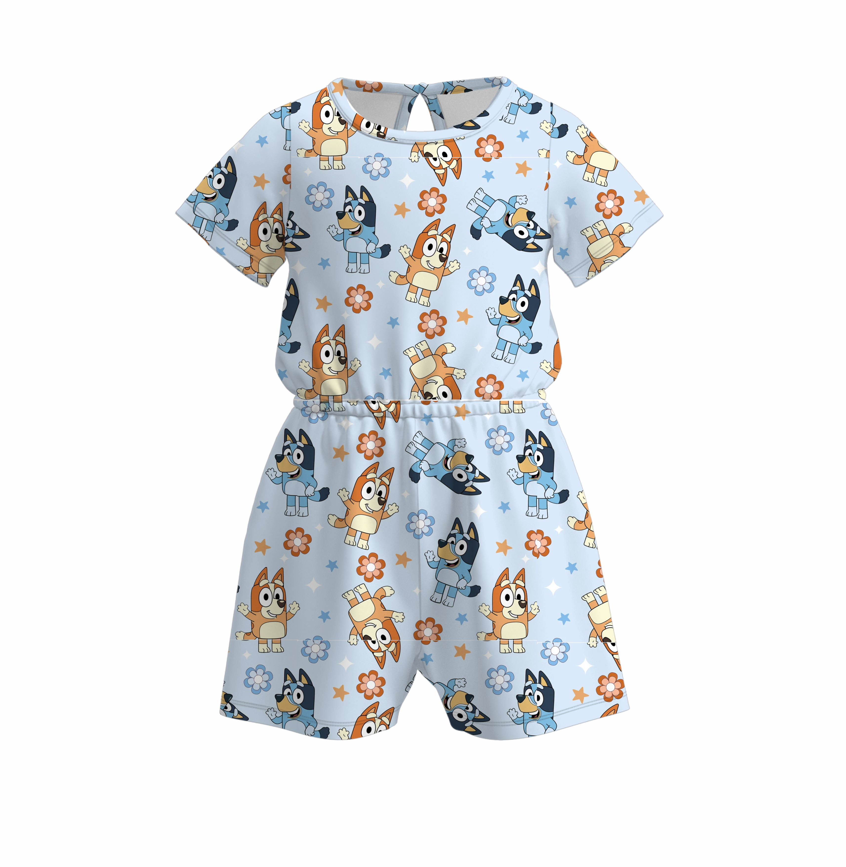 （Pre Order）Girls Cute Cartoon Print Jumpsuit