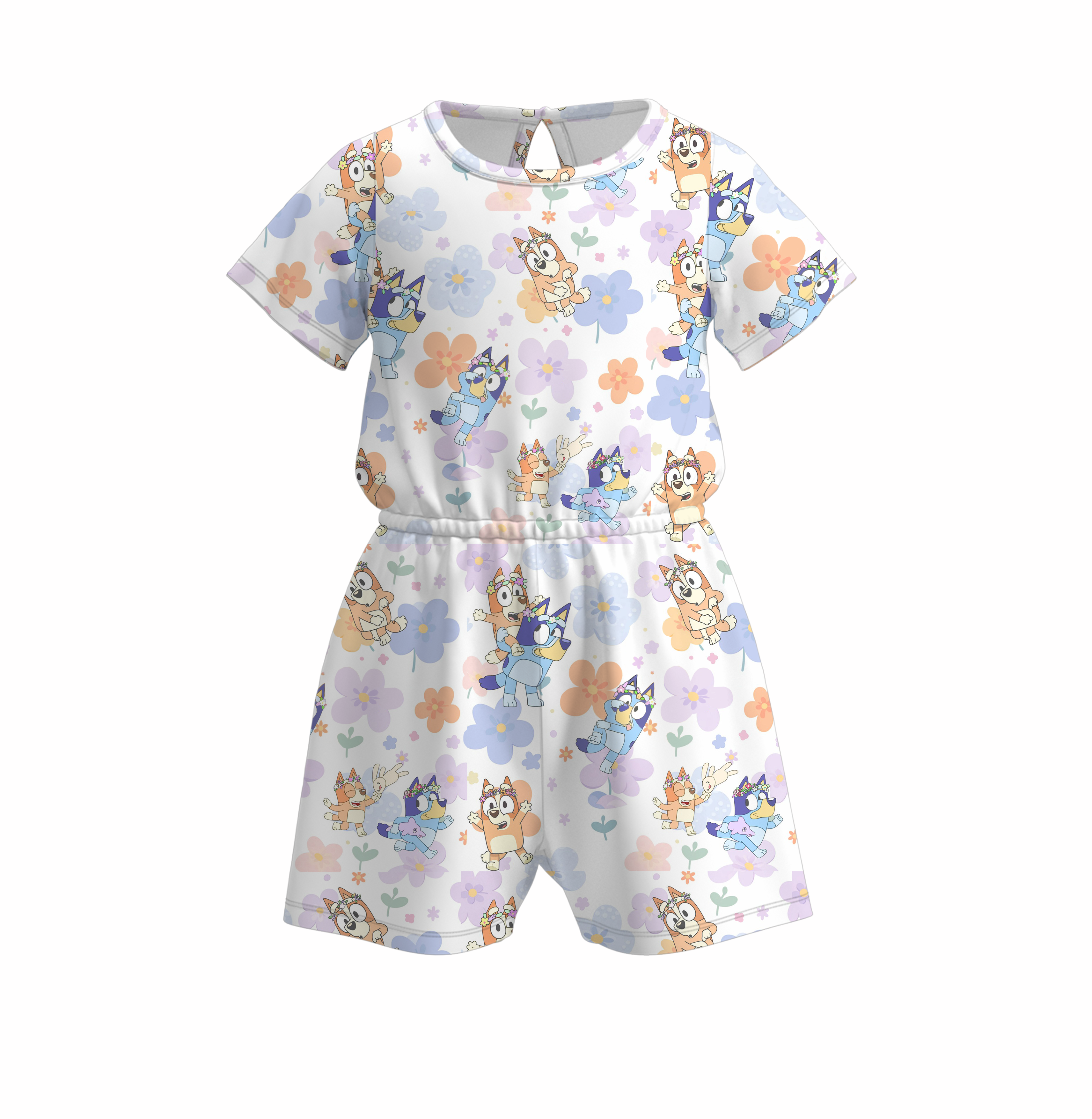 （Pre Order）Girls Cute Cartoon Print Jumpsuit