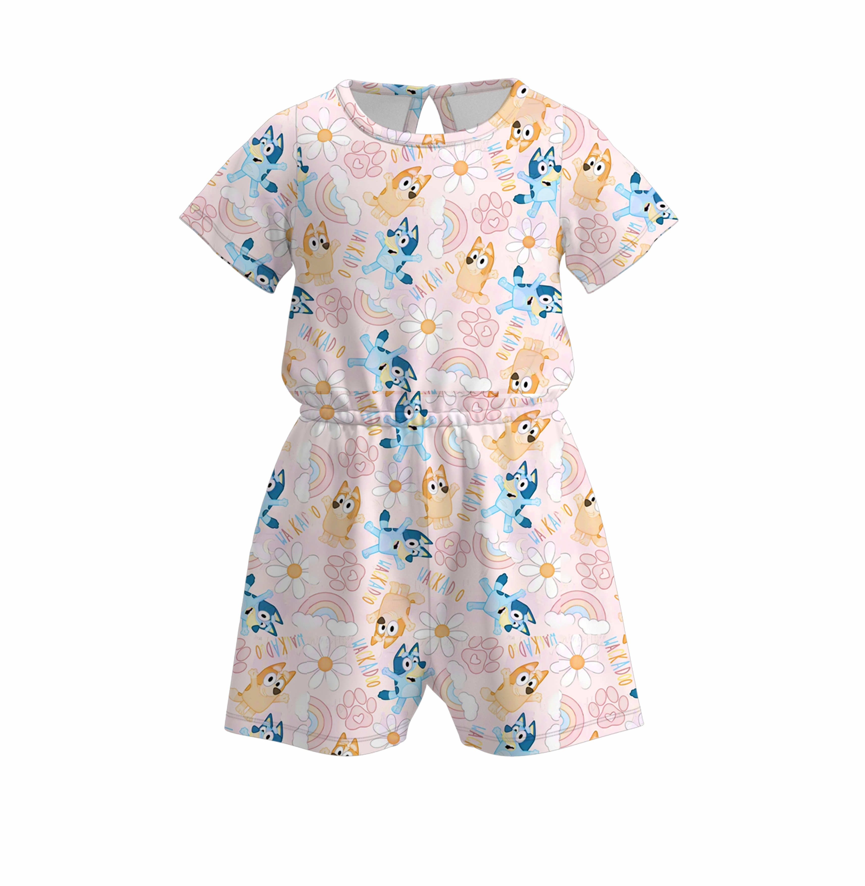 （Pre Order）Girls Cute Cartoon Print Jumpsuit