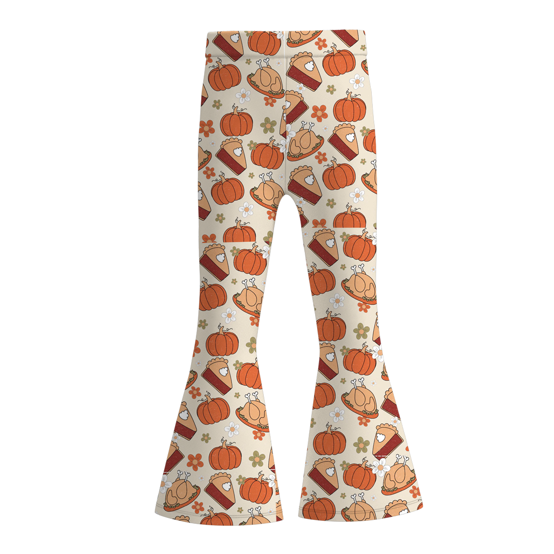 （Pre Order）Girls Thanksgiving Print Bell Pants