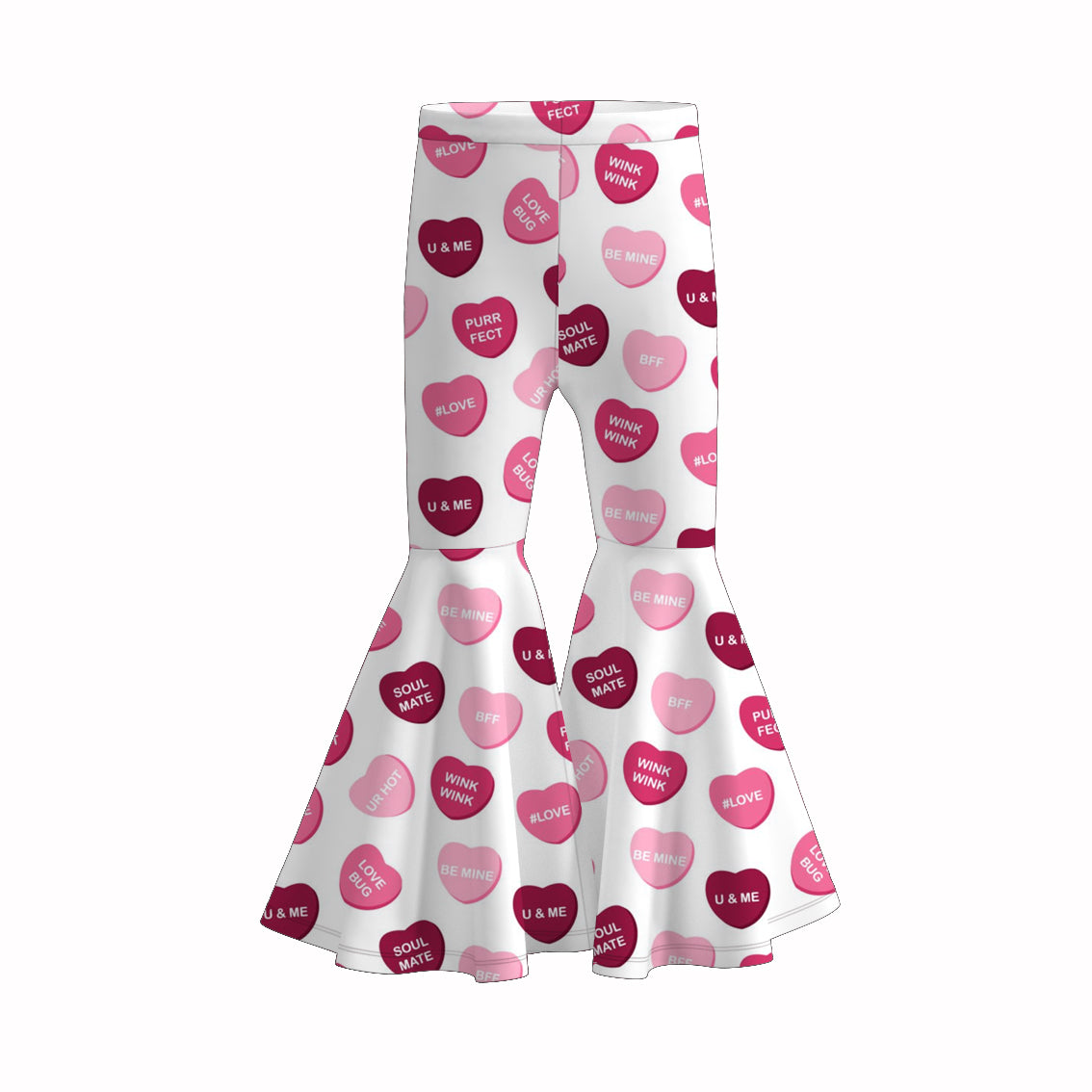 （Pre Order）Girls Valentine's Day Print Bell Pants