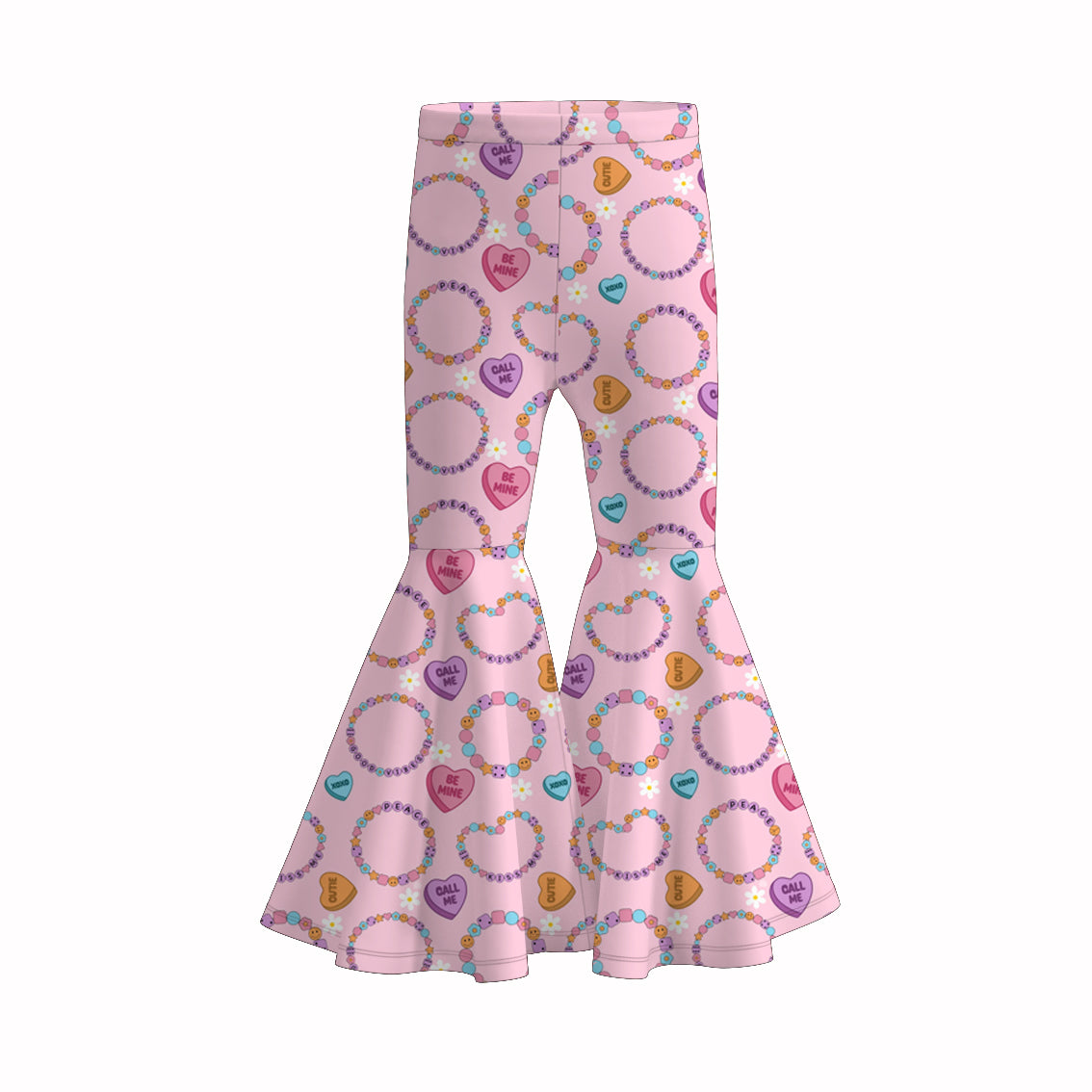 （Pre Order）Girls Valentine's Day Print Bell Pants