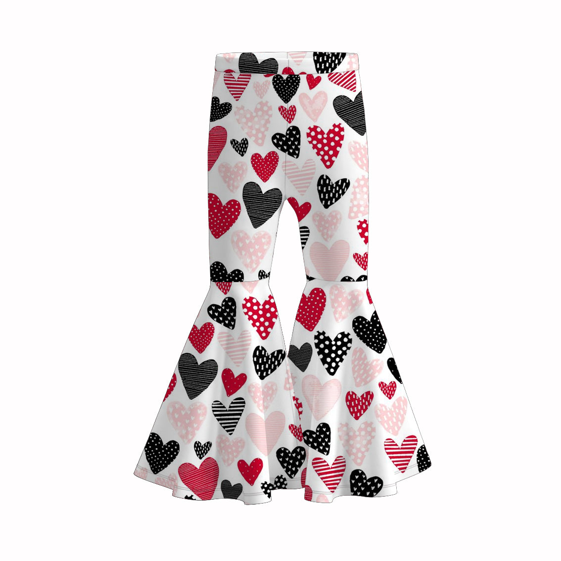 （Pre Order）Girls Valentine's Day Print Bell Pants