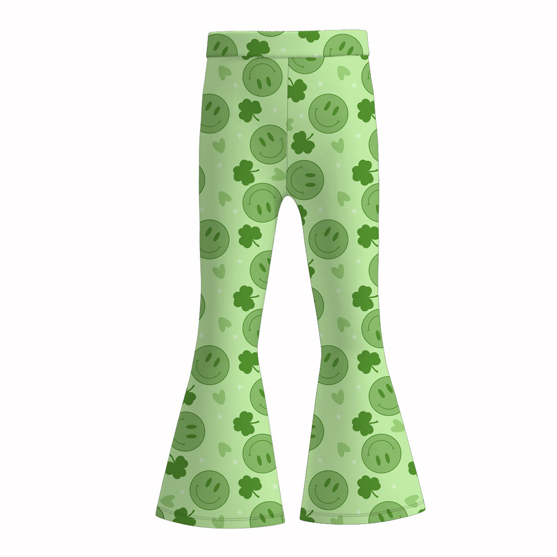 （Pre Order）Girls St.Patrick's Day Shamrock Print Bell Pants