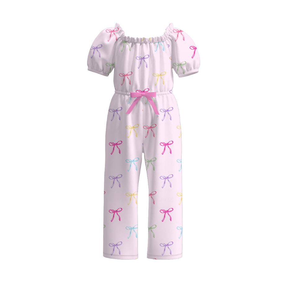 （Pre Order）Girls Spring and Summer Print Jumpsuit