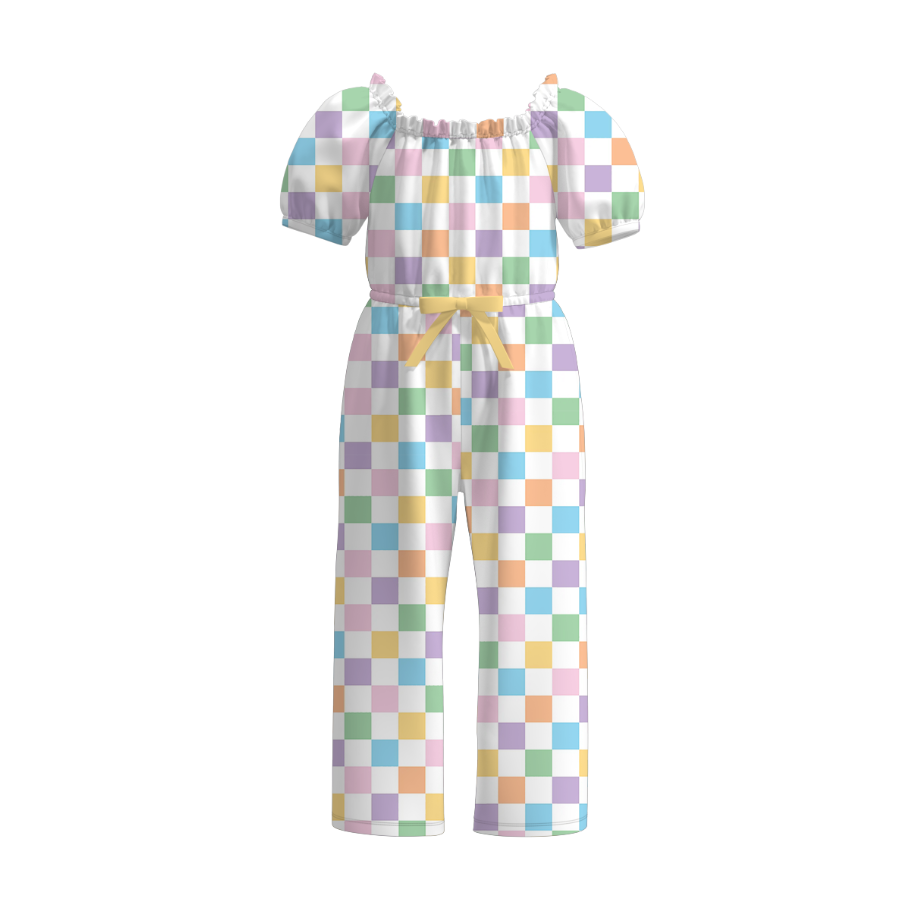 （Pre Order）Girls Spring and Summer Print Jumpsuit