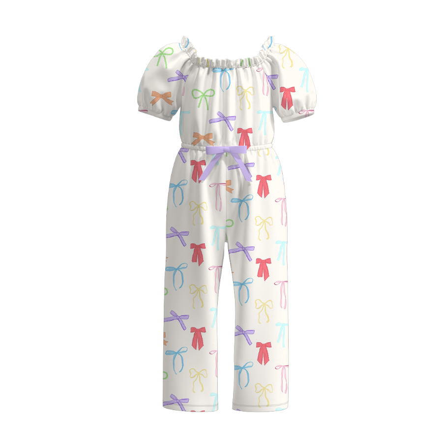 （Pre Order）Girls Spring and Summer Print Jumpsuit